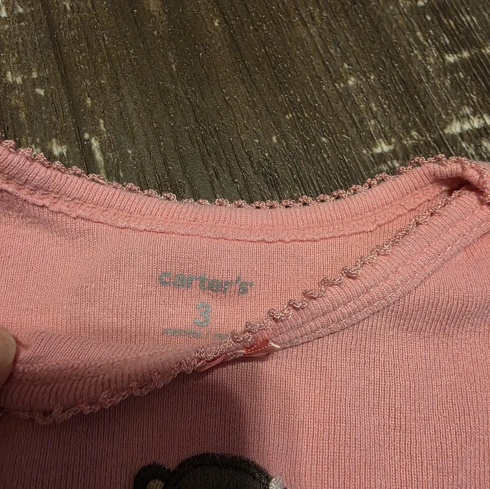 Carter's Pink Long Sleeve Bodysuit with Cute Character